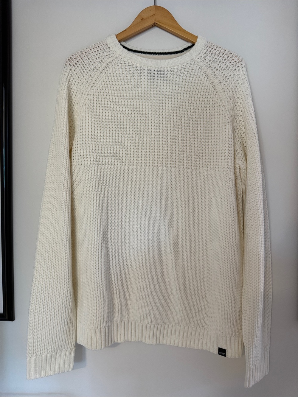 ONLY & SONS Cream Knit Crew Neck Sweater